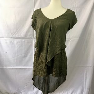 August Silk Oversized High-Low Tiered Tee Small